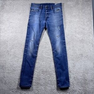Diesel Jeans Mens 29x32 Blue TEPPHAR Slim Carrot Stretch Denim Made in Italy